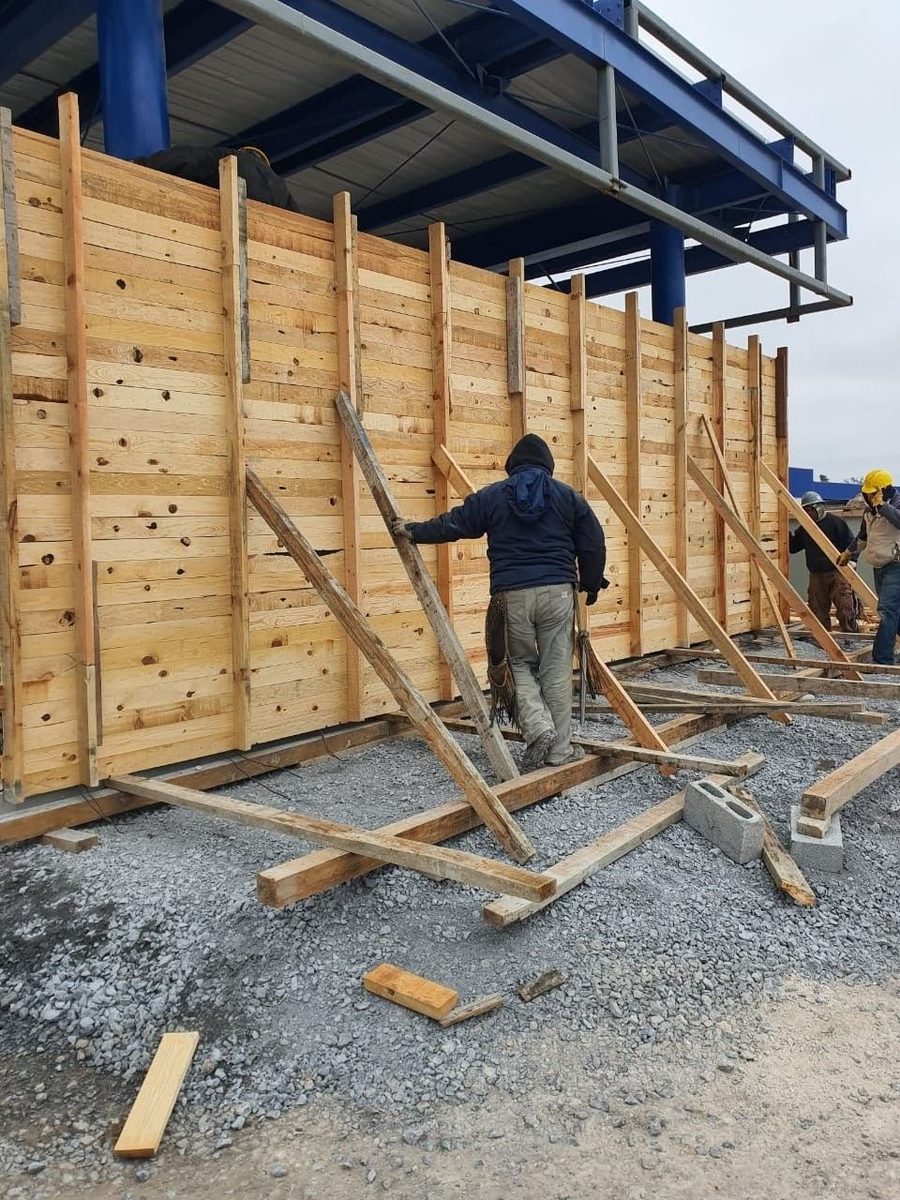 Pine Shuttering Planks and Battens for Retaining Wall