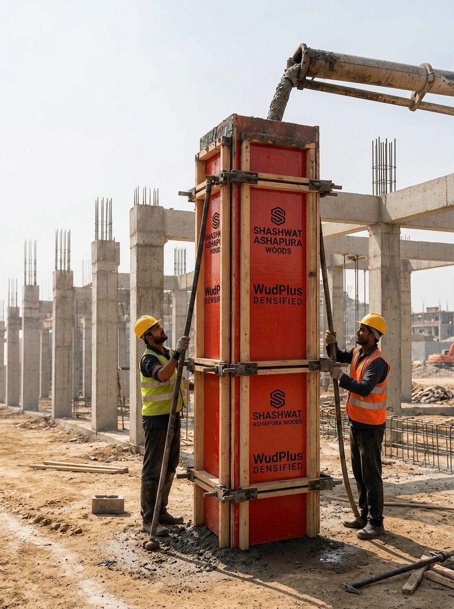 SHASHWAT ASHAPURA WOODS WudPlus Column Formwork & Active Concrete Pour