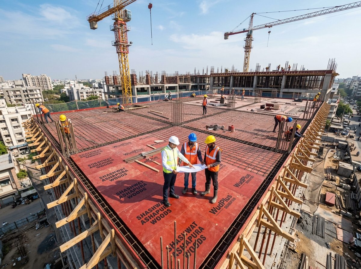 High-Rise Elevated Structure Slab Formwork Deck with WudPlus Densified Plywood